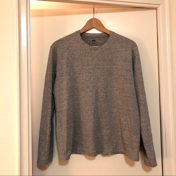 Uniqlo Tops - UNIQLO grey long sleeve crew neck tee